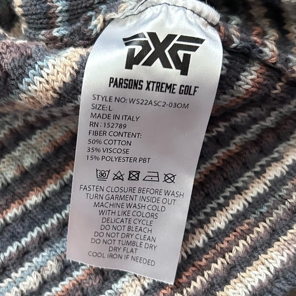 PXG Women’s Open Knit Striped Cardigan in Multi Gray Sz L - Picture 12 of 12